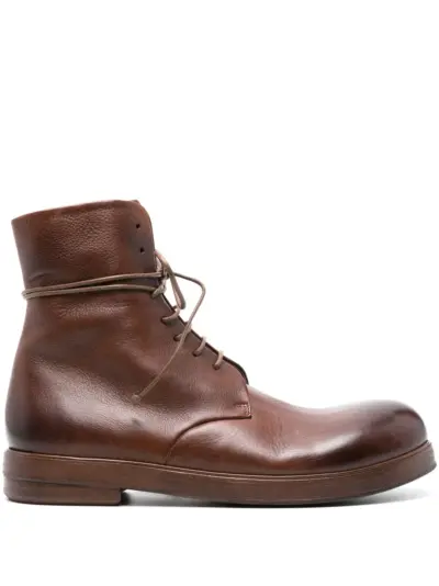 Marsèll round-toe lace-up leather boots - Brown