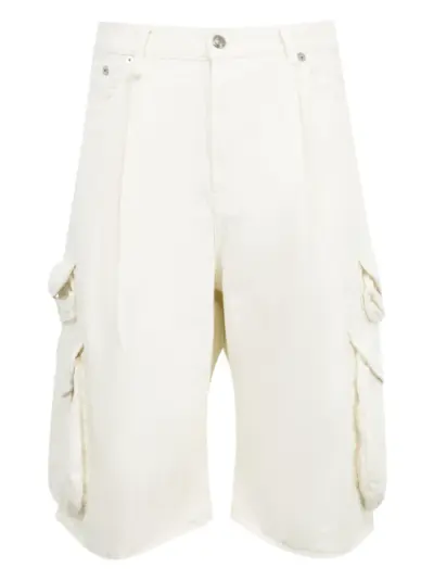 R13 denim cargo shorts - White