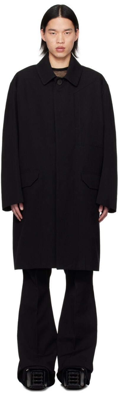 Rick Owens Black Jumbo Mac Coat