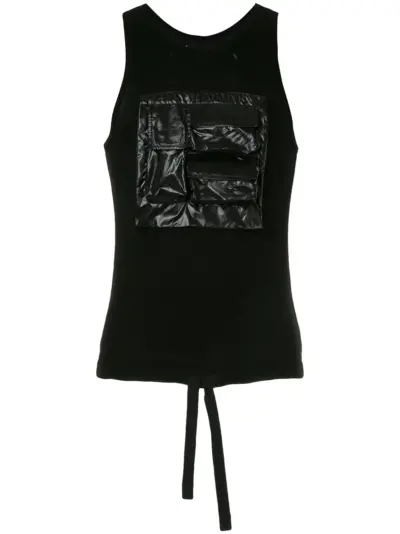 Takahiromiyashita The Soloist contrast patch vest top - Black
