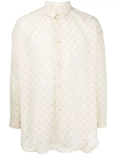 Toogood The Florist abstract-print shirt - Neutrals