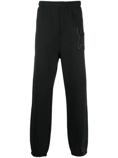 Y-3 appliqué logo track trousers - Black