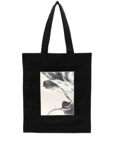 Y-3 floral-print tote bag - Black