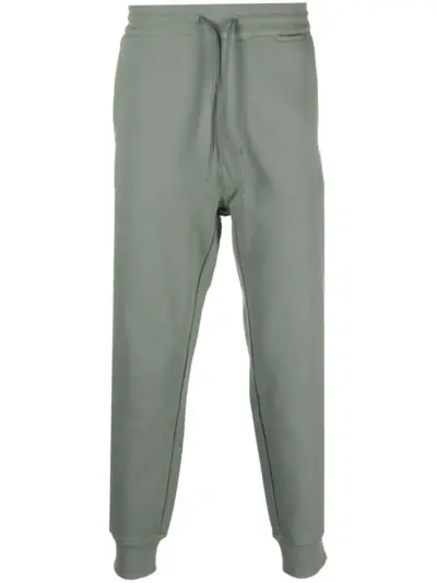 Y-3 logo-patch organic-cotton track pants - Green