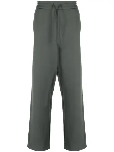 Y-3 logo-patch organic cotton track pants - Green