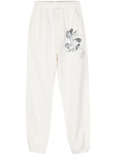 Y-3 x Adidas floral-print track pants - White