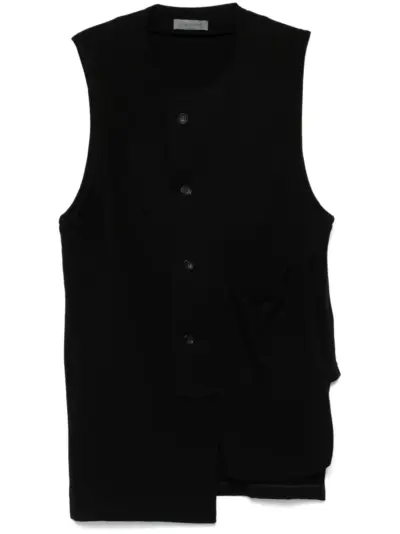 Yohji Yamamoto cotton gilet - Black