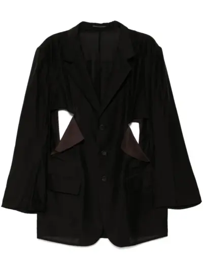 Yohji Yamamoto cut-out blazer - Black