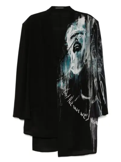 Yohji Yamamoto pattered blazer - Black