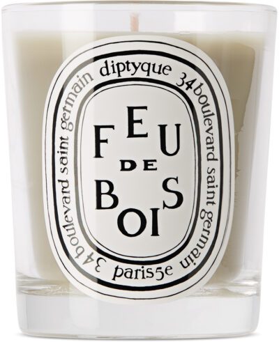 diptyque Off-White Feu de Bois Candle, 190 g
