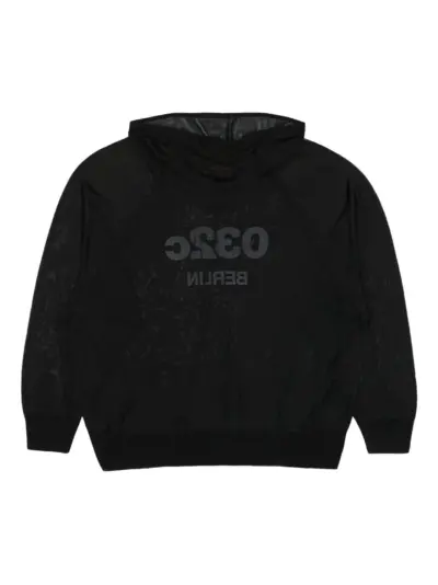 032c Selfie Translucent hoodie - Black