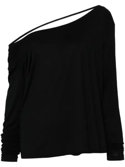 032c logo-print top - Black