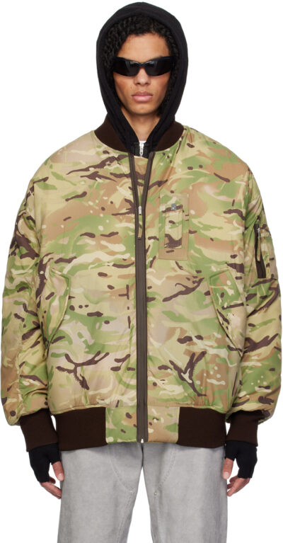 1017 ALYX 9SM Green Oversized Camo Bomber Jacket