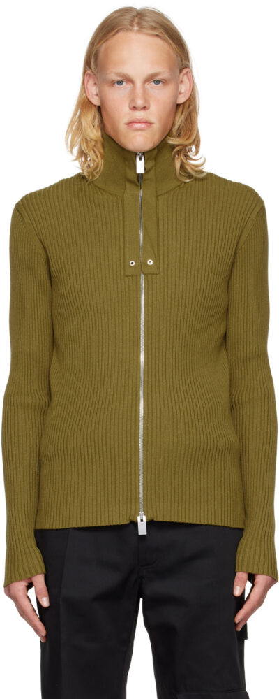 1017 ALYX 9SM Green Zip-Up Sweater