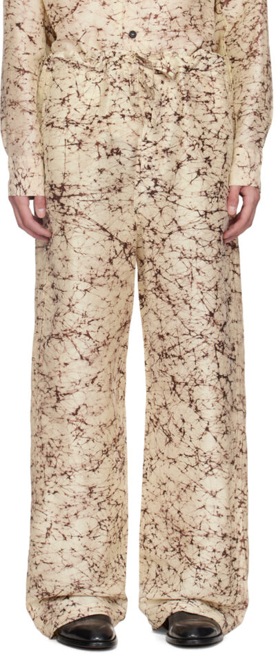 AIREI Beige Printed Trousers