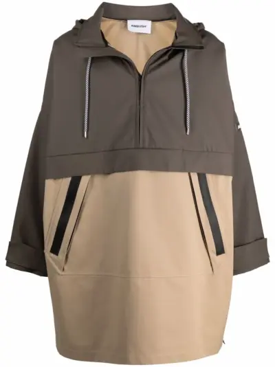 AMBUSH colour-block hooded parka - Green