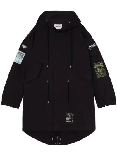 AMBUSH logo-patchwork cotton parka - Black