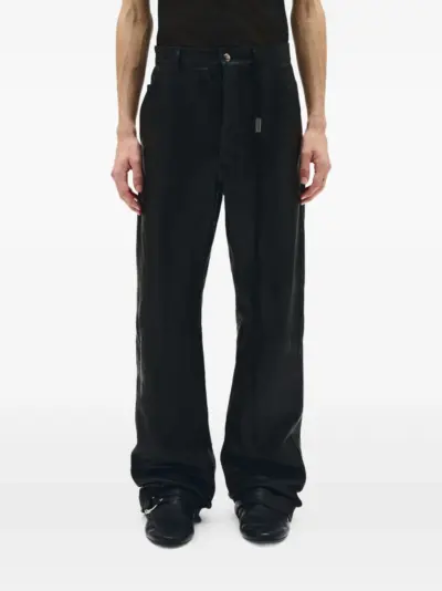 Ann Demeulemeester leather trousers - Black