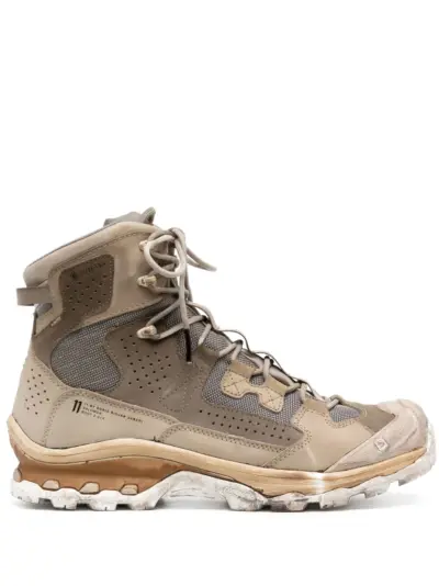 Boris Bidjan Saberi panelled-design leather sneakers - Neutrals
