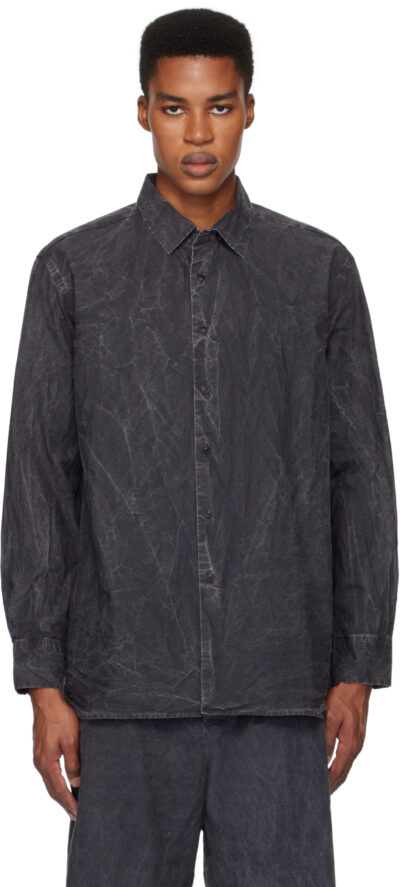 CASEY CASEY Black Big Raccourcie Shirt