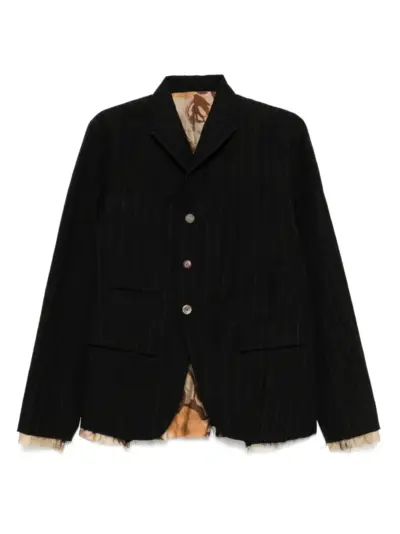 CHIAHUNG SU striped jacket - Black