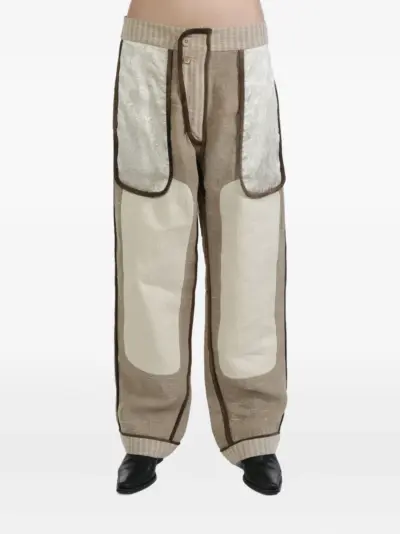 COMMUNS contrast-panelled trousers - Neutrals