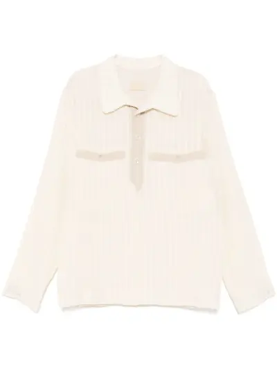 COMMUNS half-button shirt - Neutrals