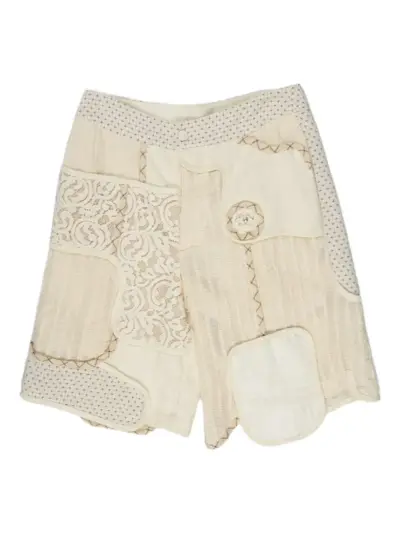 COMMUNS patchwork shorts - White