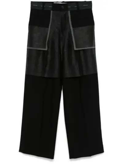 Feng Chen Wang patchwork trousers - Black