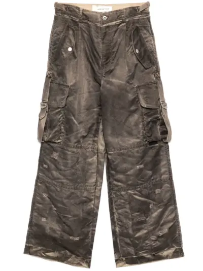 Feng Chen Wang sandwash cargo pants - Brown