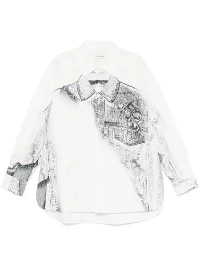 Feng Chen Wang trompe l'oeil-print shirt - White