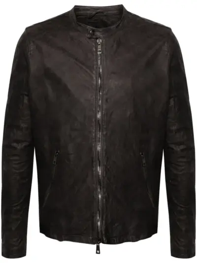 Giorgio Brato crinkled leather jacket - Black