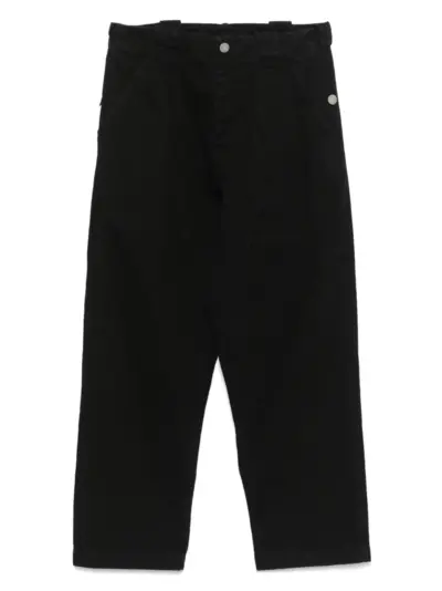 Isabel Benenato buttons-engraved jeans - Black