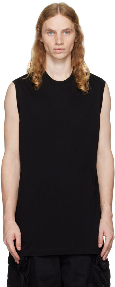 Julius Black Cotton & Rayon Tank Top