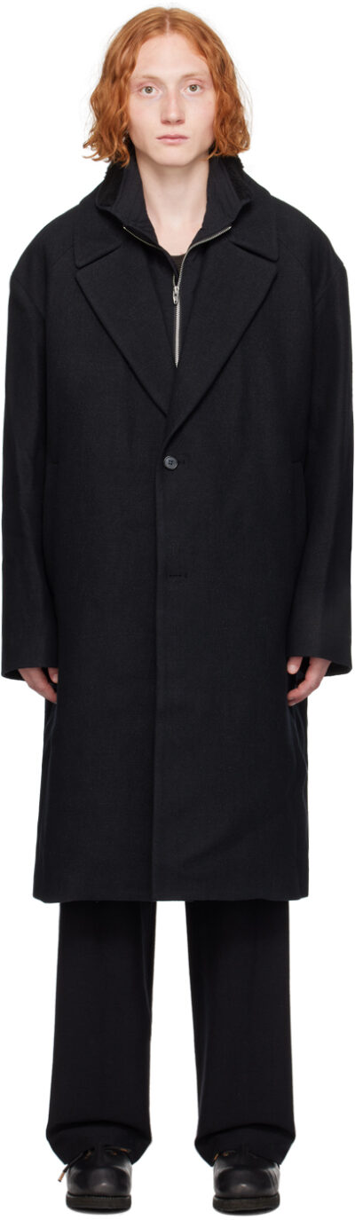 Juun.J Black Wool Coat