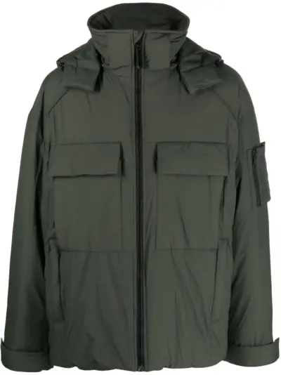 Juun.J padded zip-up jacket - Green