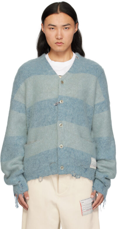 Maison MIHARA YASUHIRO Blue Mohair Knit Cardigan