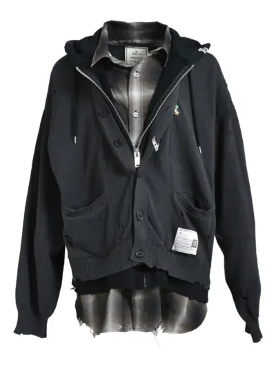 Maison MIHARA YASUHIRO distressed hooded jacket - Black