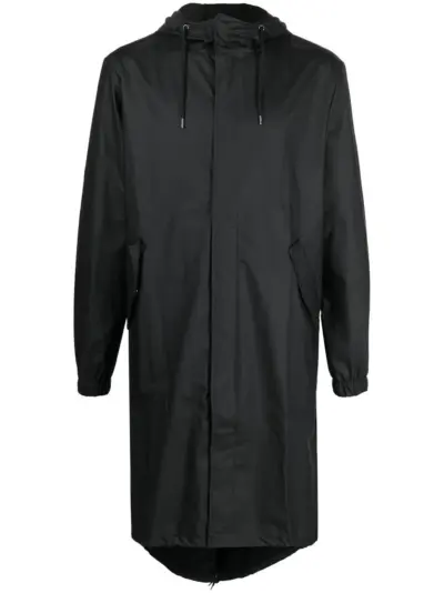 Rains zip-up hooded raincoat - Black