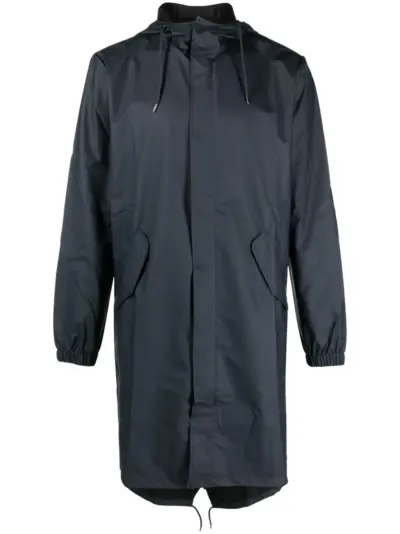 Rains zip-up hooded raincoat - Blue