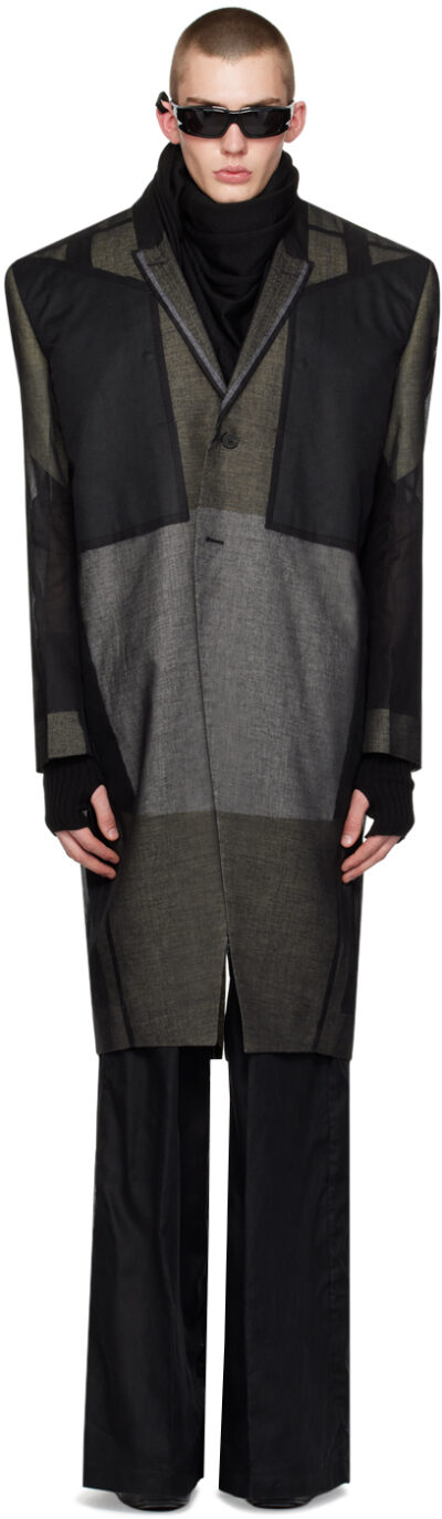 Rick Owens Black Button Coat