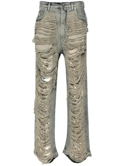 Rick Owens DRKSHDW Geth distressed-finish jeans - Blue