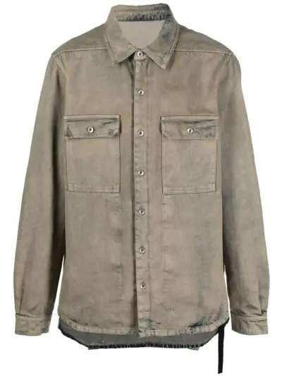 Rick Owens DRKSHDW stonewashed denim shirt - Grey