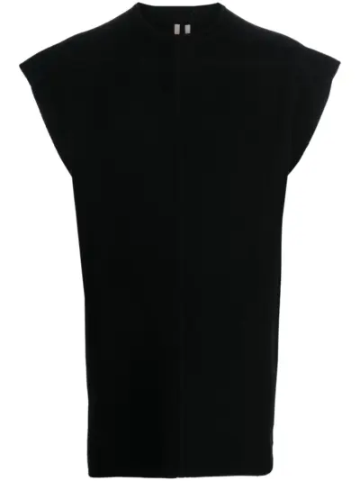 Rick Owens cap-sleeves knitted top - Black