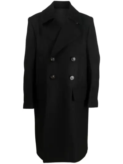 Rick Owens double-breasted wide-lapel coat - Black