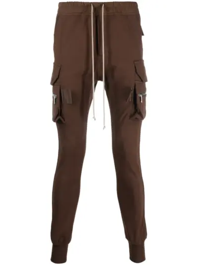 Rick Owens drawstring drop-crotch track pants - Brown