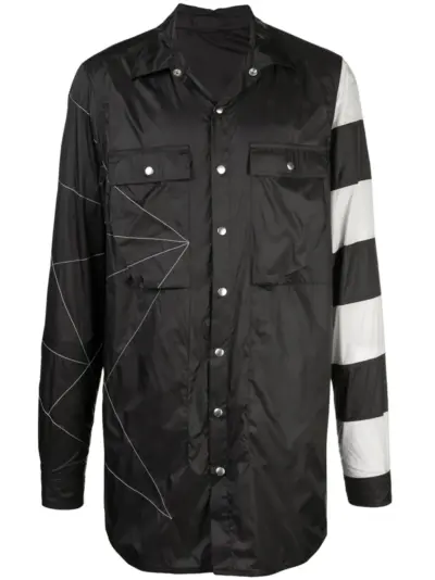 Rick Owens humbug striped shirt jacket - Black