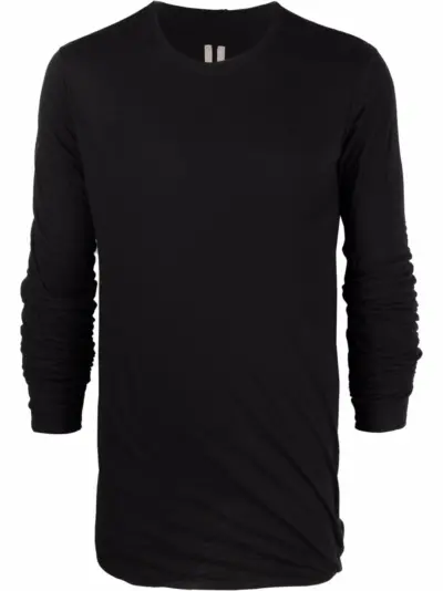Rick Owens long-sleeved gathered t-shirt - Black