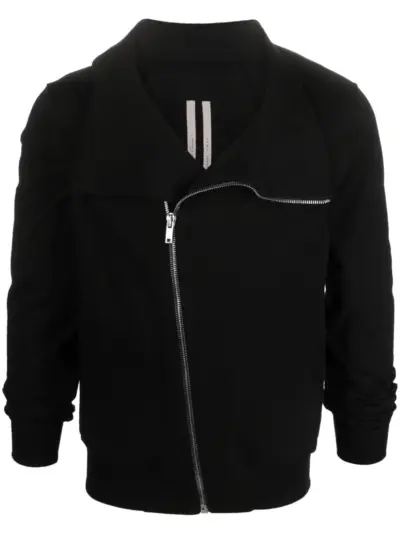 Rick Owens off-centre zip-up jacket - Black