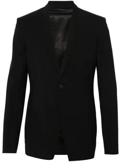Rick Owens single-breasted virgin wool blazer - Black